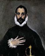 GRECO, El Nobleman with his Hand on his Chest oil painting on canvas